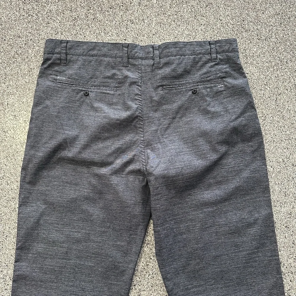 Hurley Pants Mens 40x31 Chino Tech Commuter Traveler Flat Front Straight Gray